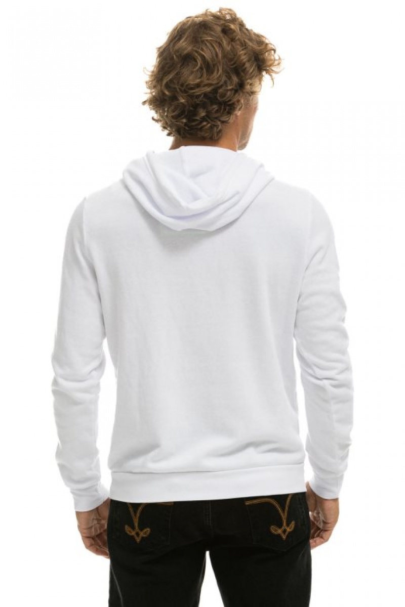 Sudadera con Capucha Aviator Nation Bolt Lightweight Pullover Hombre White / Pink Purple | 64ADNRYLI