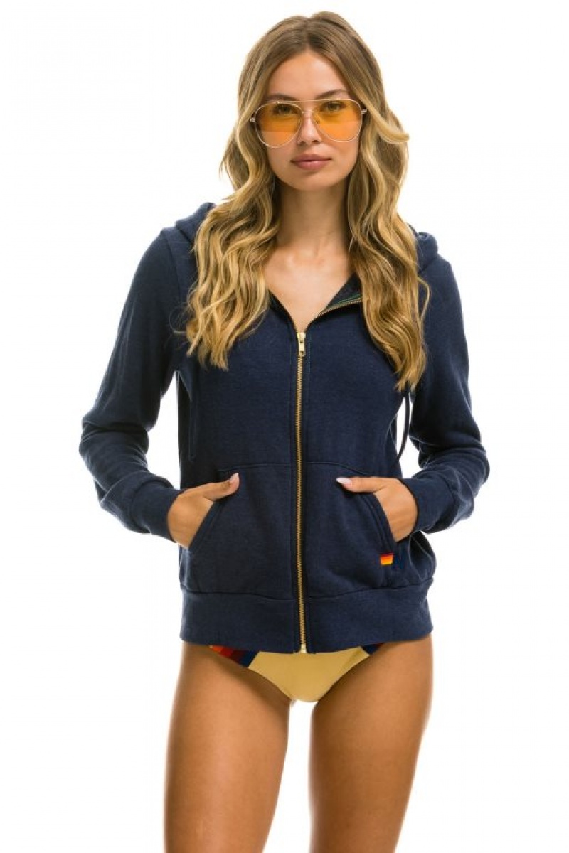 Sudadera con Capucha Aviator Nation Bolt Mujer Navy | 01WUDMAYK