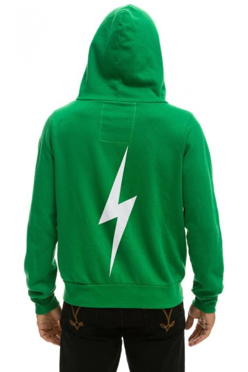 Sudadera con Capucha Aviator Nation Bolt Mujer Green / White | 01XBNYCDT