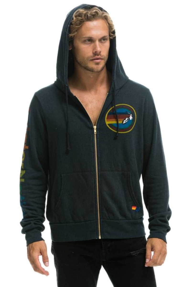 Sudadera con Capucha Aviator Nation Hamptons Hombre Grey | 61MKLYWFR