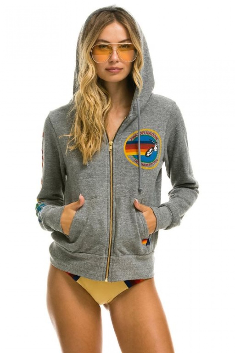 Sudadera con Capucha Aviator Nation Hamptons Hombre Grey | 61MPYCDTW