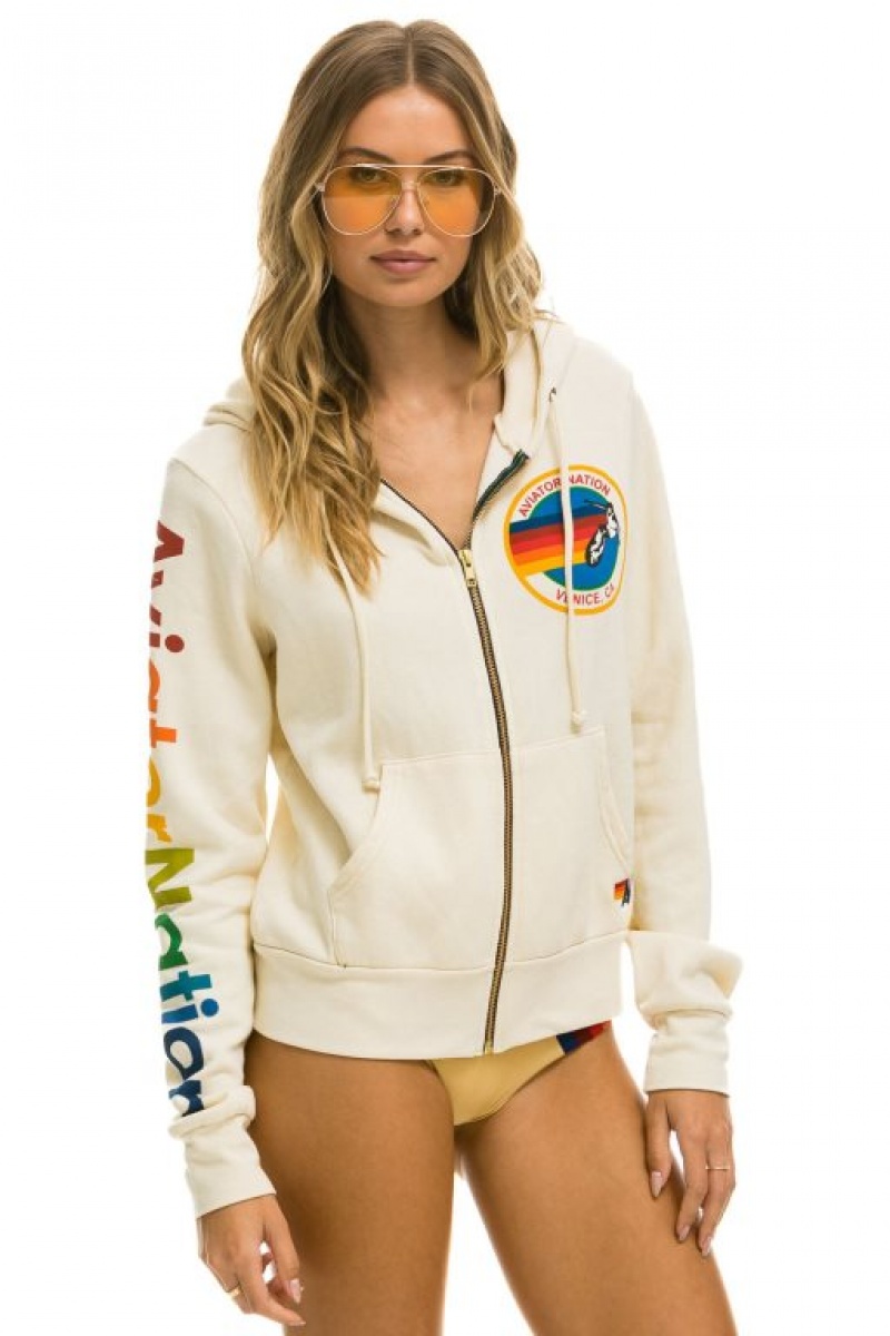 Sudadera con Capucha Aviator Nation Hombre White | 59JSAPVMY