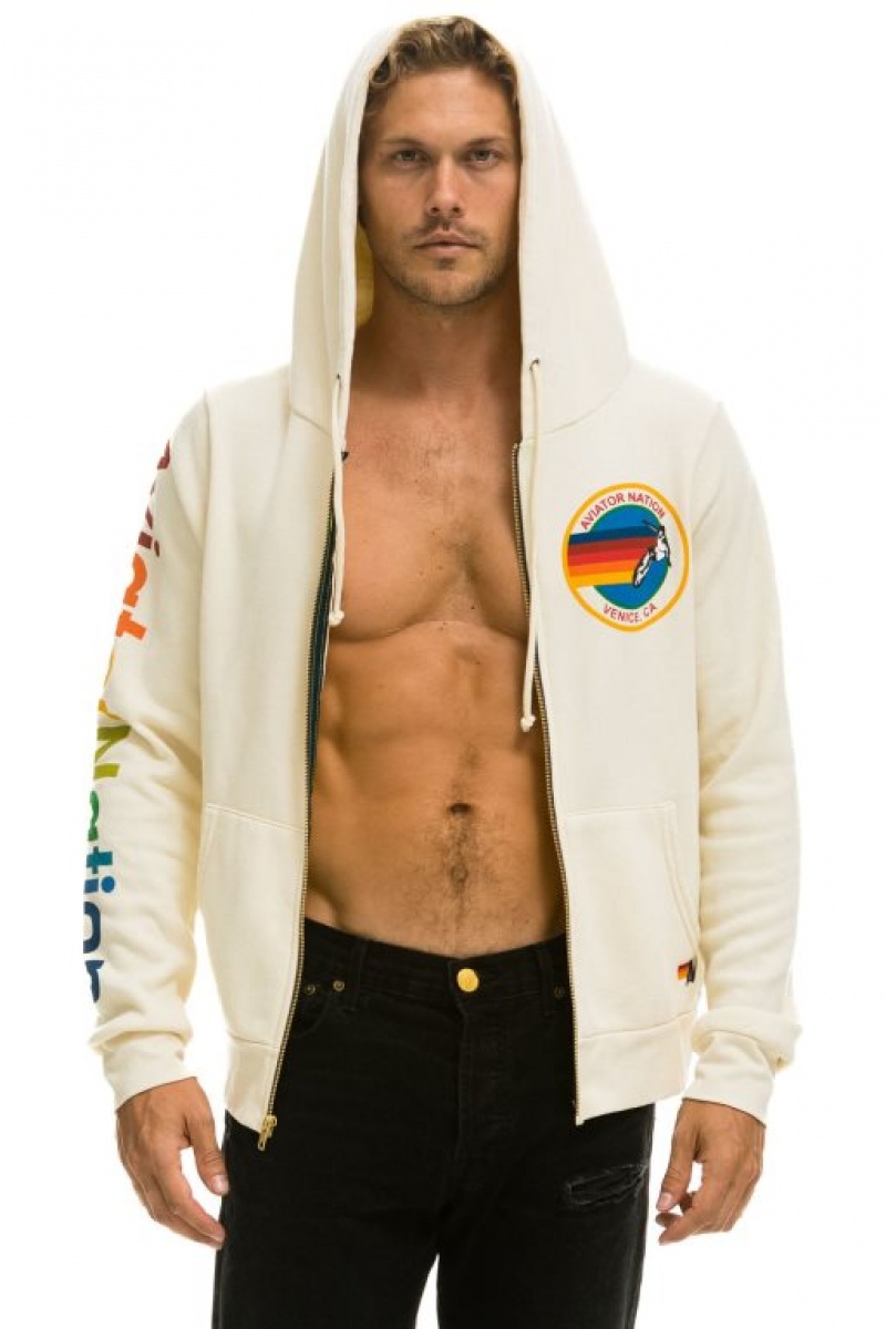 Sudadera con Capucha Aviator Nation Hombre White | 59JSAPVMY