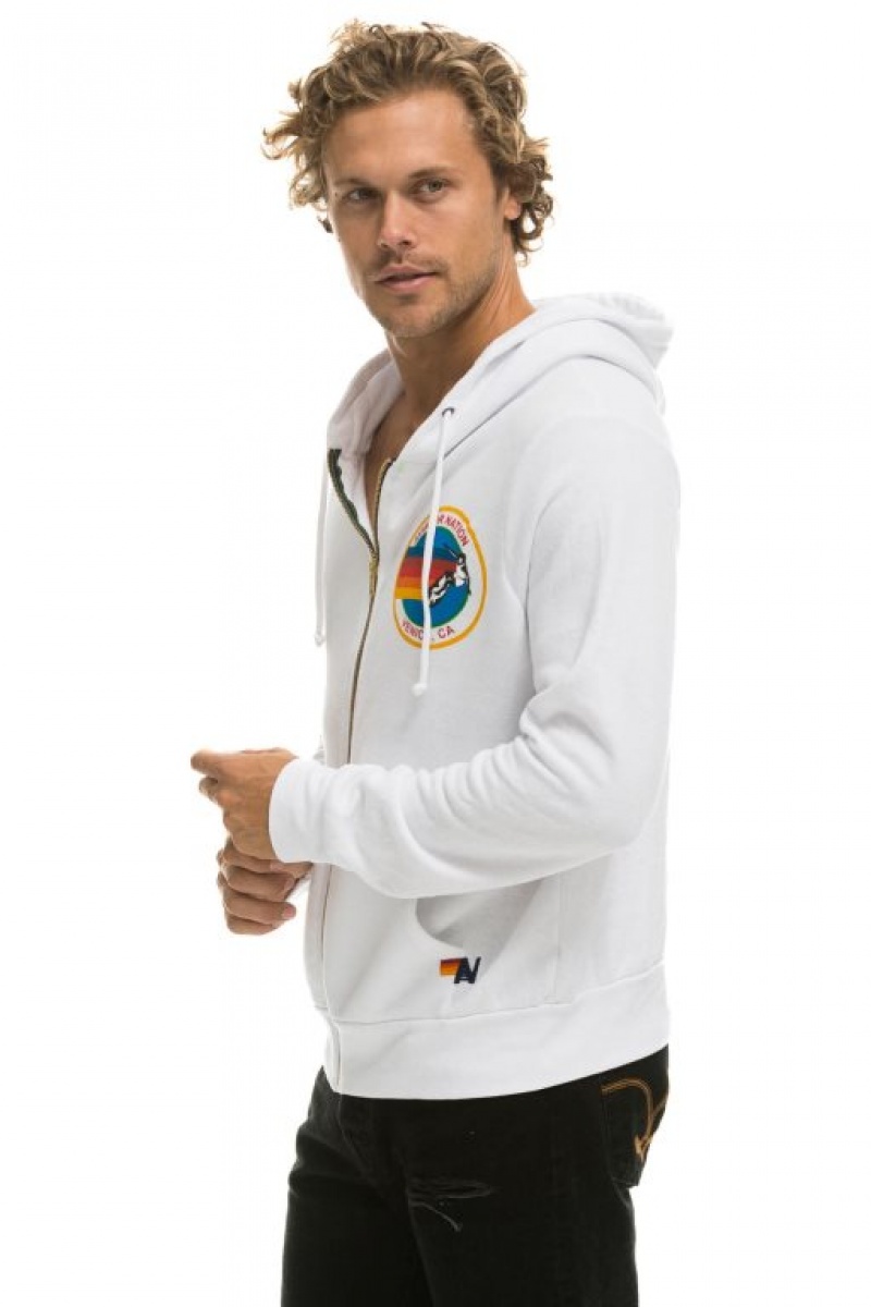 Sudadera con Capucha Aviator Nation Hombre White | 61DUQHXMT