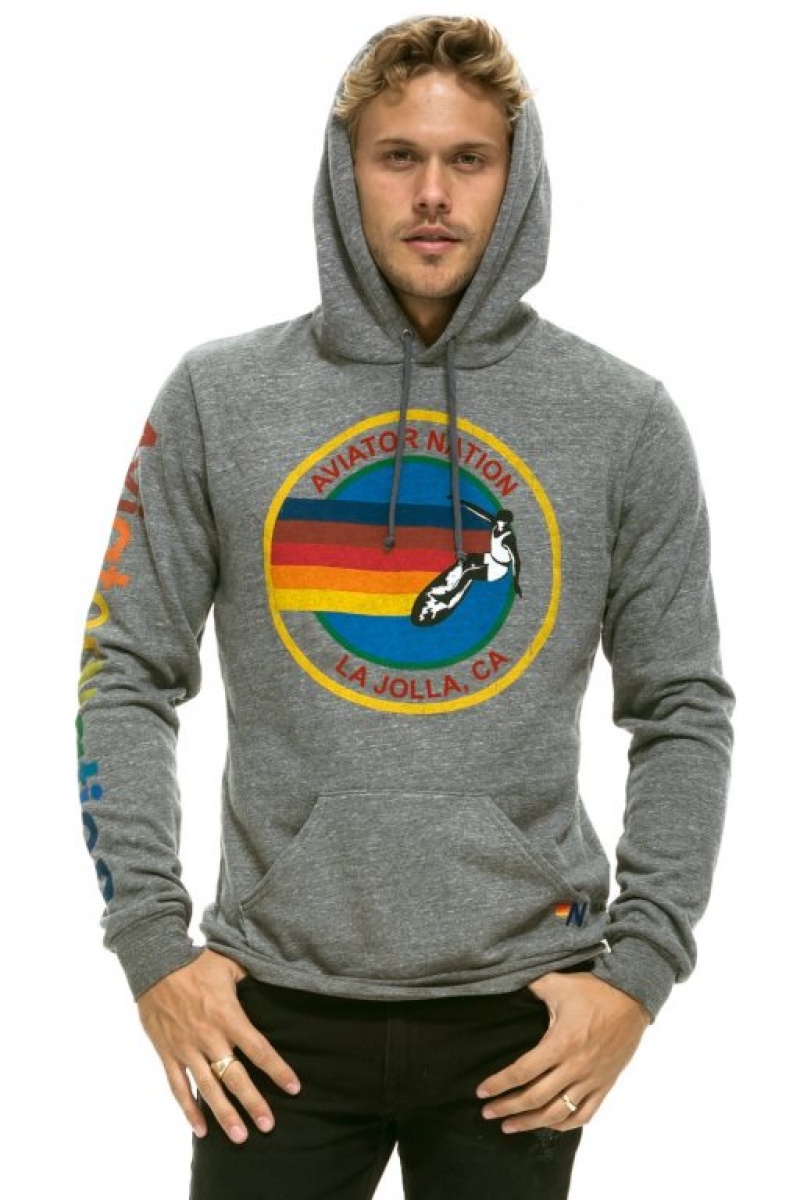 Sudadera con Capucha Aviator Nation La Jolla Pullover Mujer Grey | 07SMGRELH