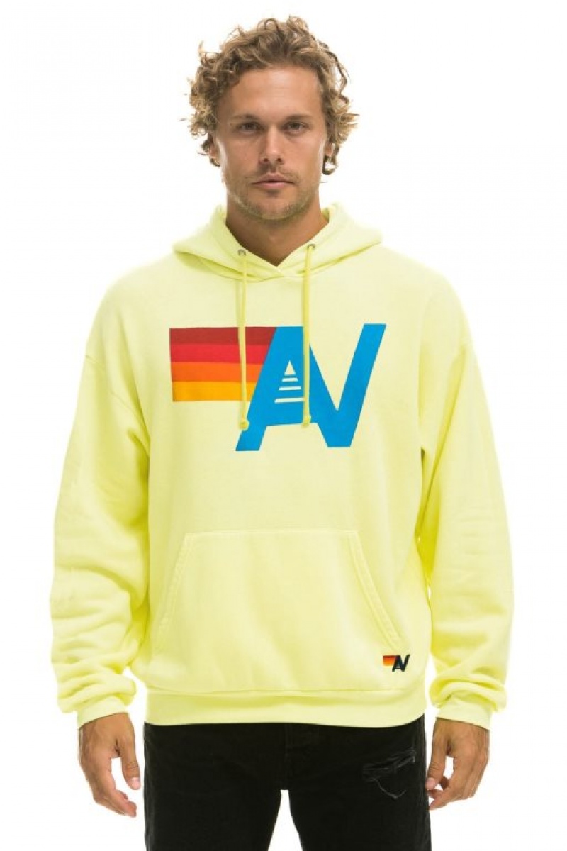 Sudadera con Capucha Aviator Nation Logo Pullover Relaxed Mujer Yellow | 05TRGUEDF