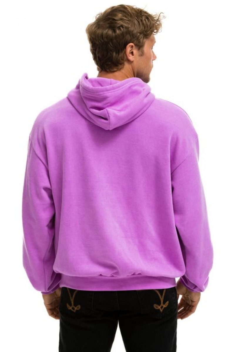 Sudadera con Capucha Aviator Nation Logo Pullover Relaxed Mujer Purple | 05UCPHZLY