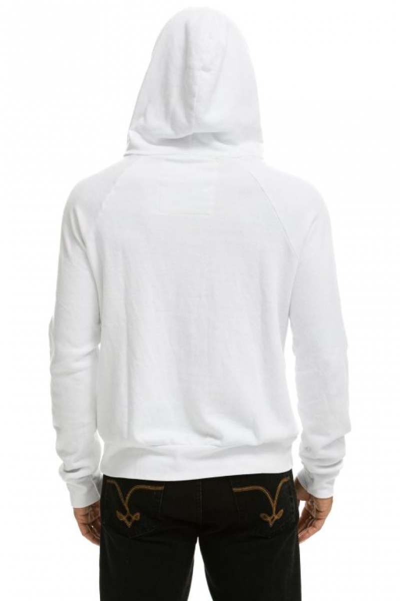 Sudadera con Capucha Aviator Nation Logo Pullover Mujer White | 05VSTFKEU