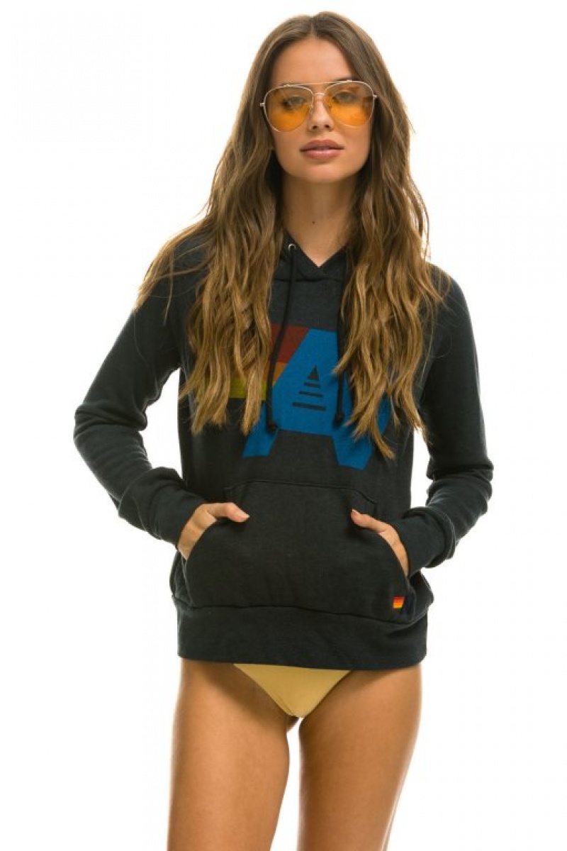 Sudadera con Capucha Aviator Nation Logo Pullover Mujer Grey | 05YMJTHEQ