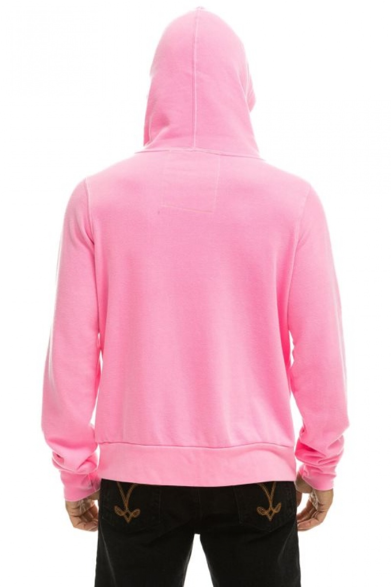 Sudadera con Capucha Aviator Nation Logo Light Weight Pullover Mujer Pink | 05ZQPAMUK