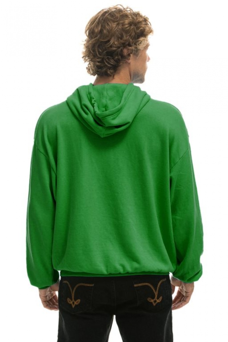 Sudadera con Capucha Aviator Nation Logo Pullover Relaxed Hombre Green | 63PGHVFOT