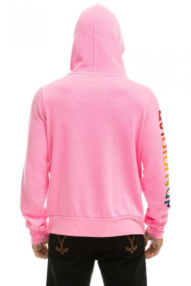 Sudadera con Capucha Aviator Nation Miami Pullover Hombre Pink | 64IFQPXMA