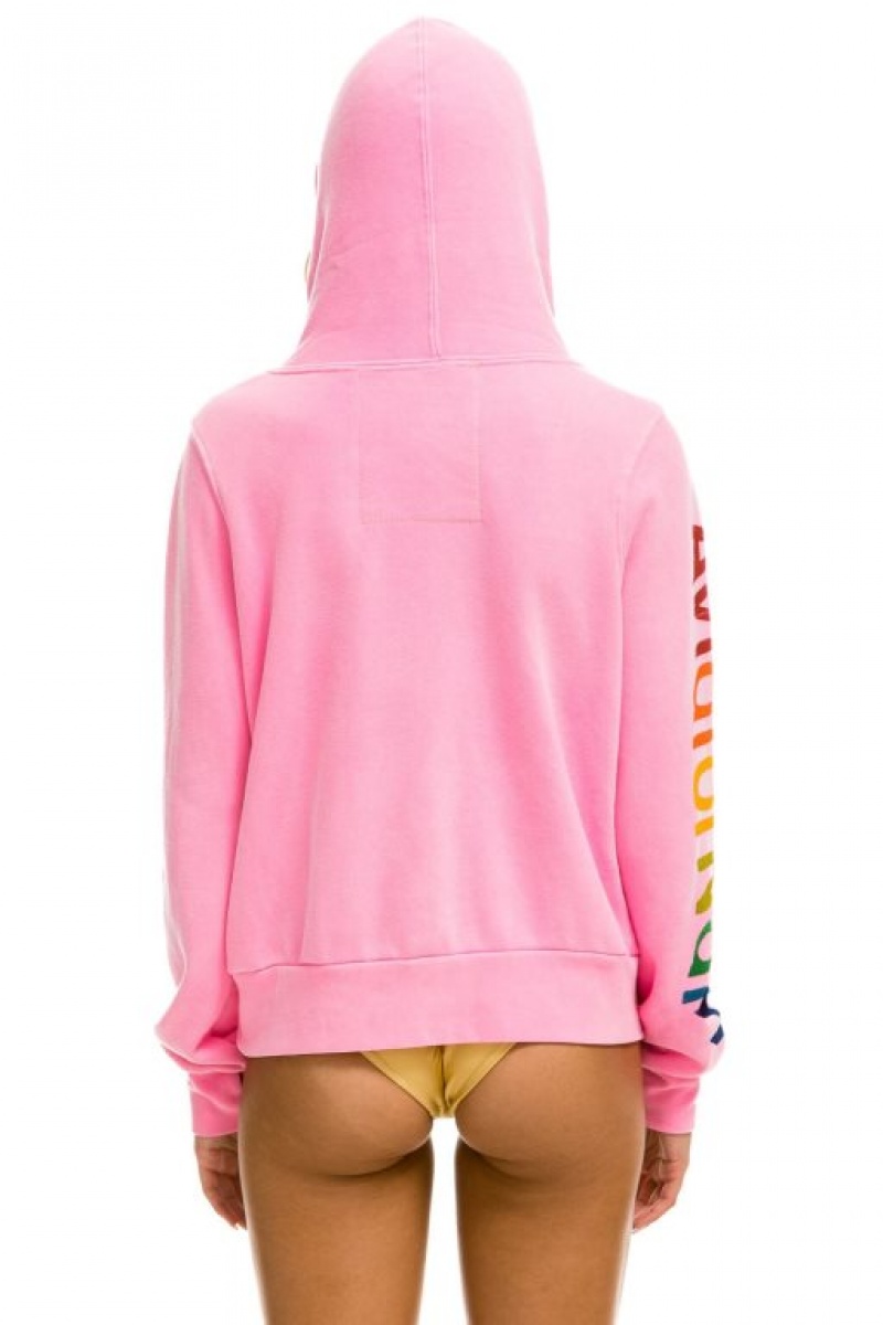 Sudadera con Capucha Aviator Nation Miami Pullover Hombre Pink | 64IFQPXMA