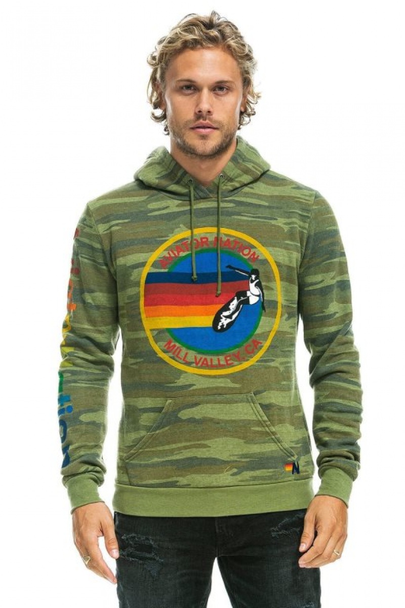 Sudadera con Capucha Aviator Nation Mill Valley Pullover Mujer Camo | 07LPBFYGH