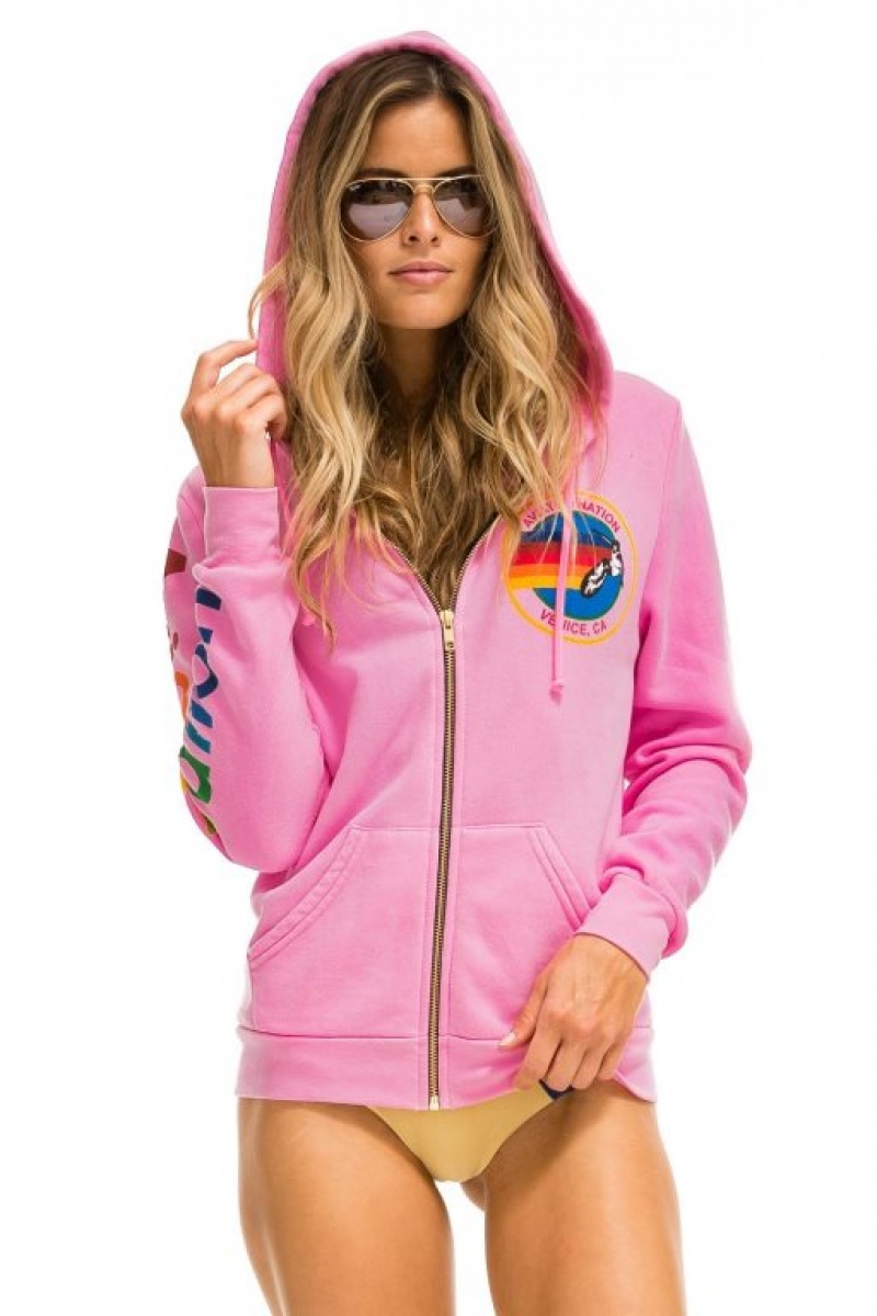 Sudadera con Capucha Aviator Nation Mujer Pink | 02XTKZUSA