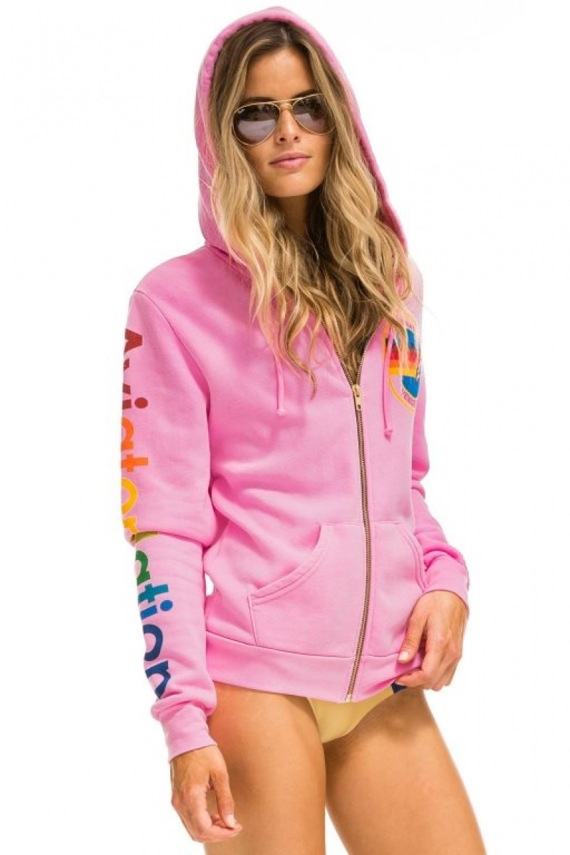 Sudadera con Capucha Aviator Nation Mujer Pink | 02XTKZUSA