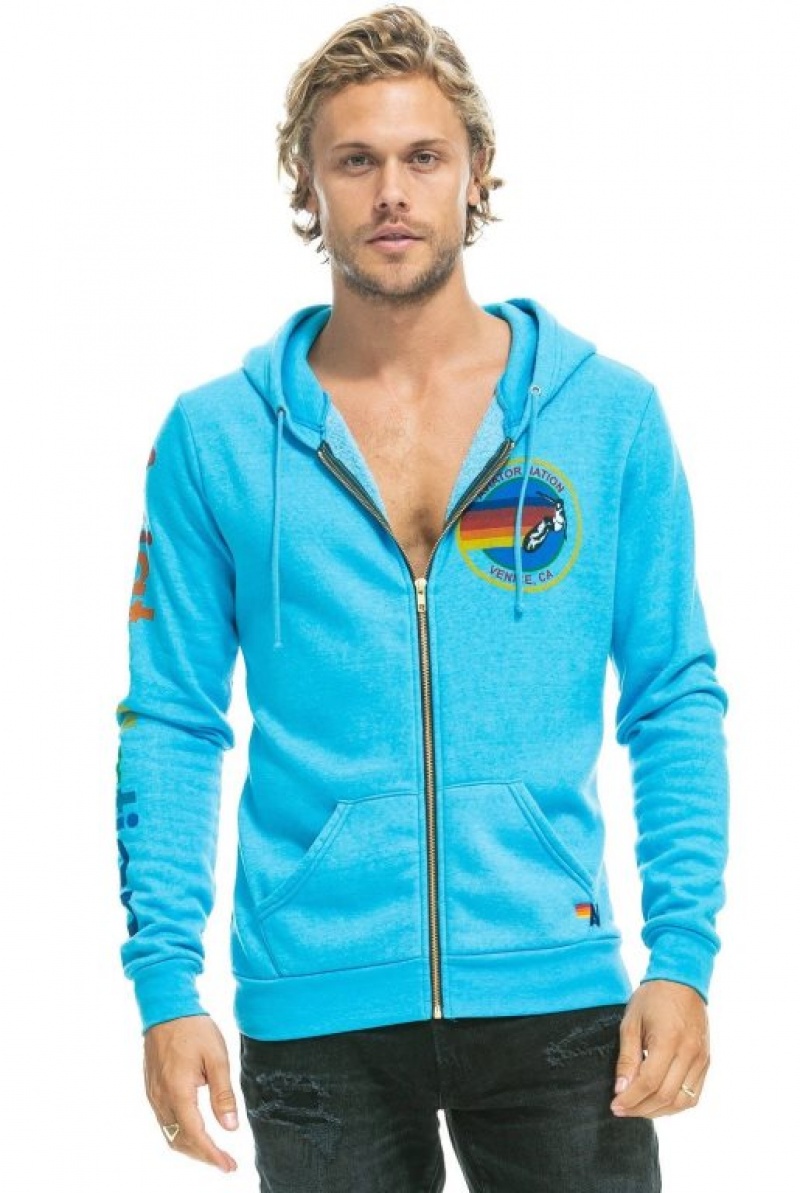 Sudadera con Capucha Aviator Nation Mujer Blue | 02YHTVAWB
