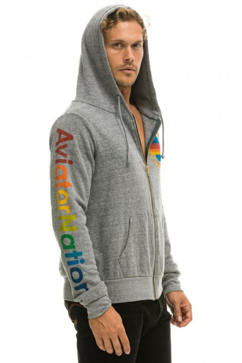 Sudadera con Capucha Aviator Nation Mujer Grey | 02ZMTFHUP