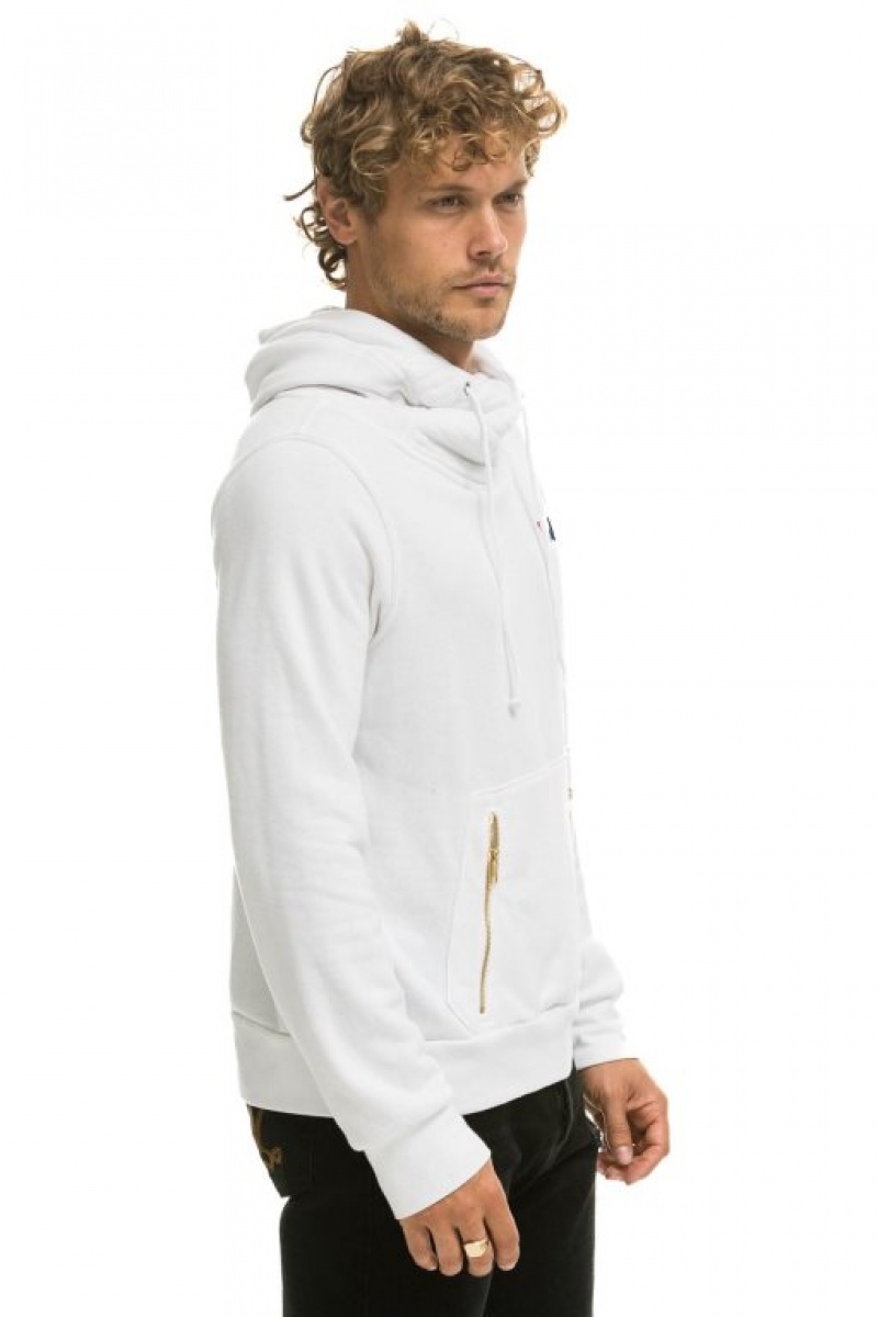 Sudadera con Capucha Aviator Nation Ninja Pullover Mujer White | 05GLQBSTW