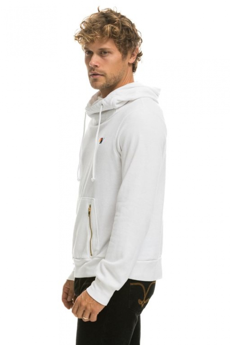 Sudadera con Capucha Aviator Nation Ninja Pullover Mujer White | 05GLQBSTW