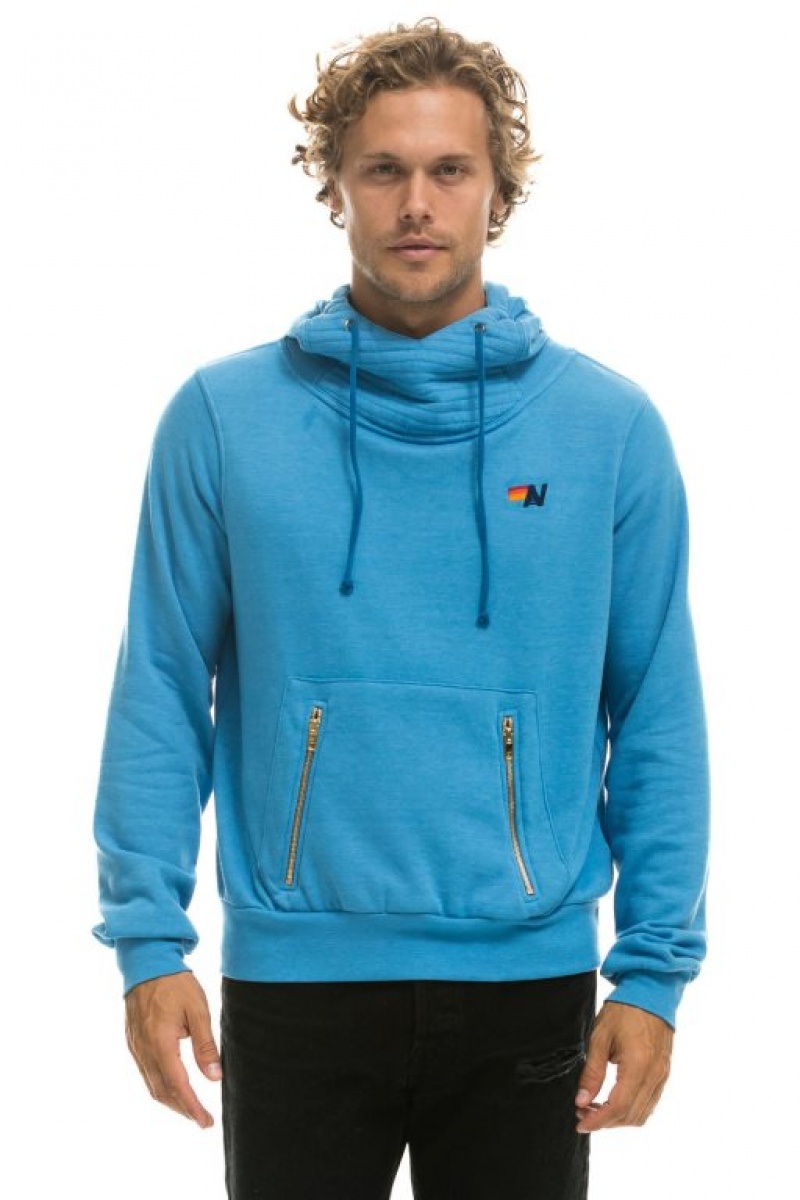 Sudadera con Capucha Aviator Nation Ninja Pullover Mujer Ocean | 05JKIDMHE