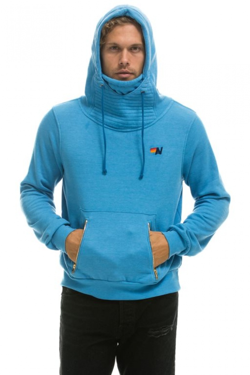 Sudadera con Capucha Aviator Nation Ninja Pullover Mujer Ocean | 05JKIDMHE
