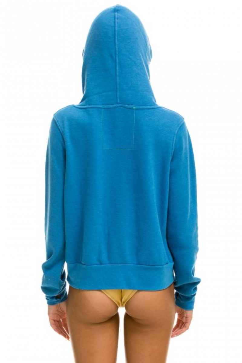 Sudadera con Capucha Aviator Nation Ninja Pullover Mujer Ocean | 05JKIDMHE