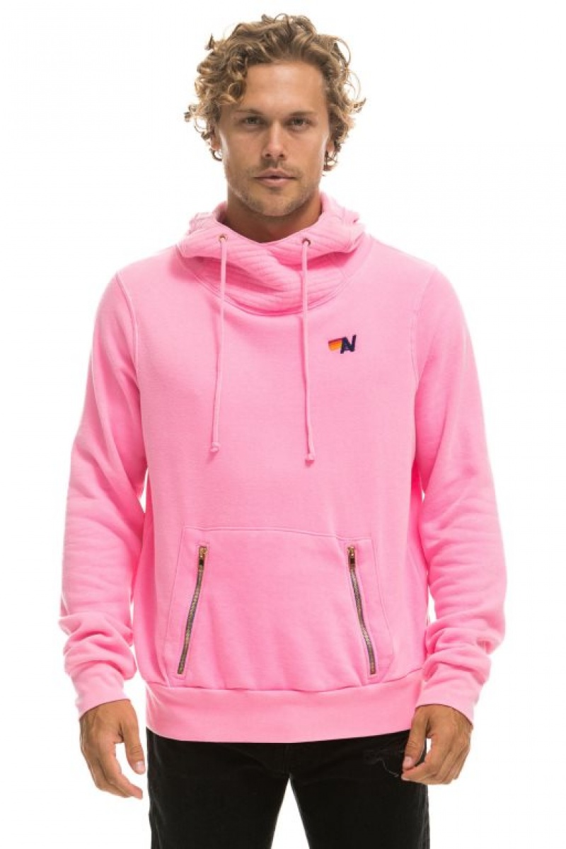 Sudadera con Capucha Aviator Nation Ninja Pullover Mujer Pink | 05KBGLVWP