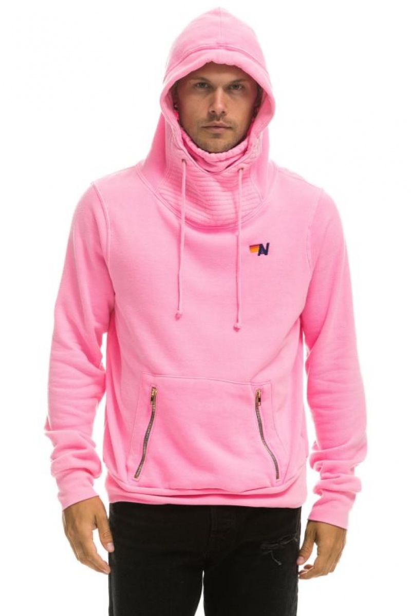 Sudadera con Capucha Aviator Nation Ninja Pullover Mujer Pink | 05KBGLVWP