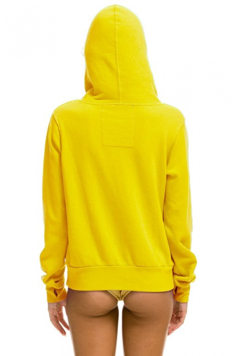 Sudadera con Capucha Aviator Nation Ninja Pullover Mujer Lemon | 05OUDRHWA