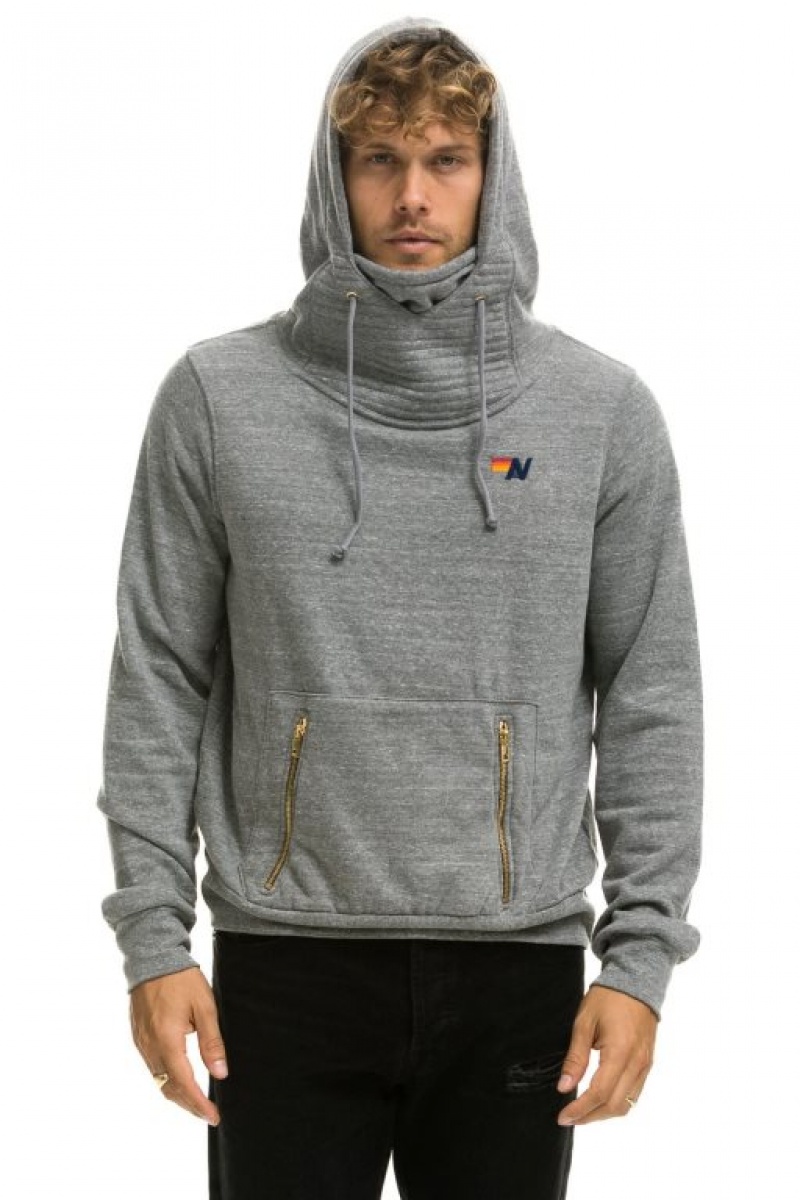 Sudadera con Capucha Aviator Nation Ninja Pullover Mujer Grey | 05QBFMAIR