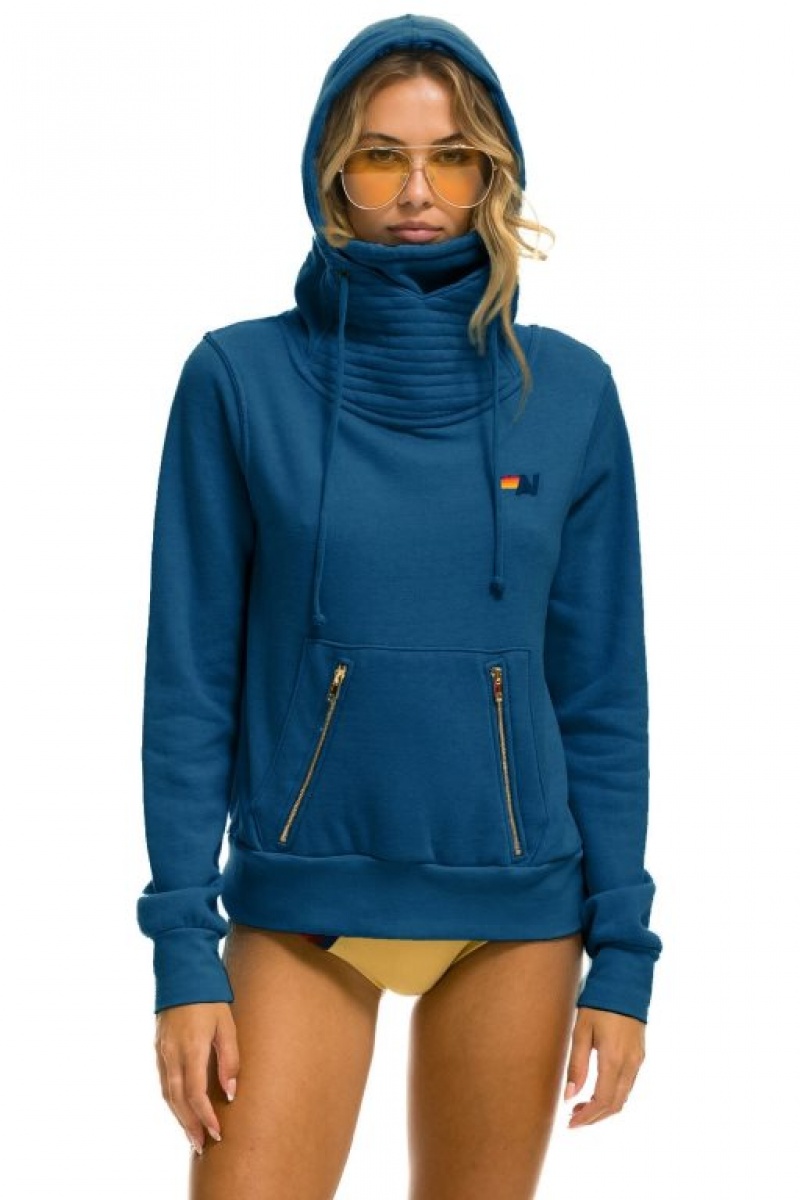 Sudadera con Capucha Aviator Nation Ninja Pullover Hombre Royal | 63FGMYBRD
