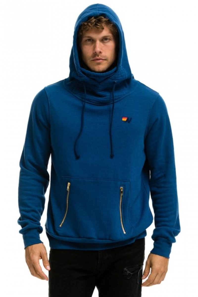 Sudadera con Capucha Aviator Nation Ninja Pullover Hombre Royal | 63FGMYBRD