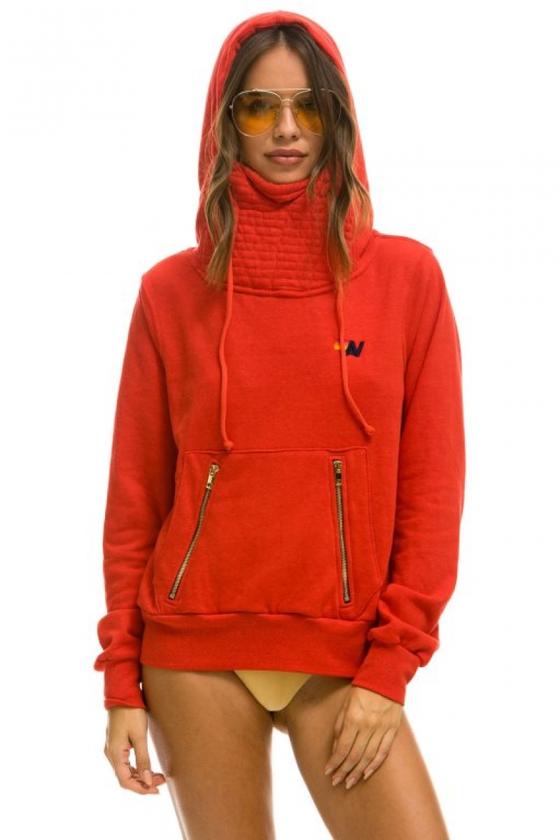 Sudadera con Capucha Aviator Nation Ninja Pullover Hombre Red | 63GPRMISL