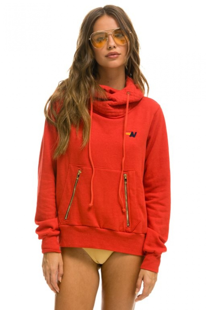 Sudadera con Capucha Aviator Nation Ninja Pullover Hombre Red | 63GPRMISL