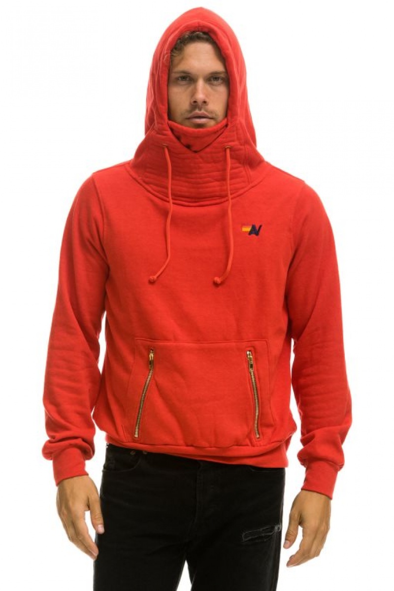 Sudadera con Capucha Aviator Nation Ninja Pullover Hombre Red | 63GPRMISL