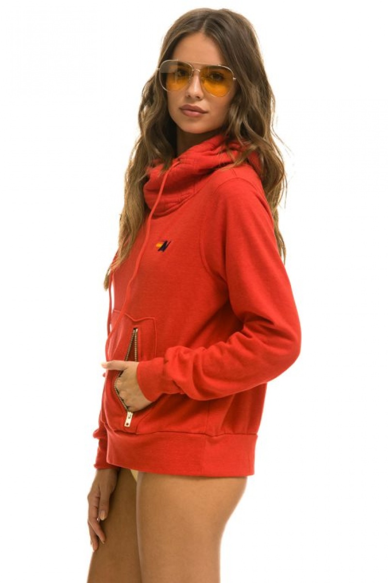 Sudadera con Capucha Aviator Nation Ninja Pullover Hombre Red | 63GPRMISL