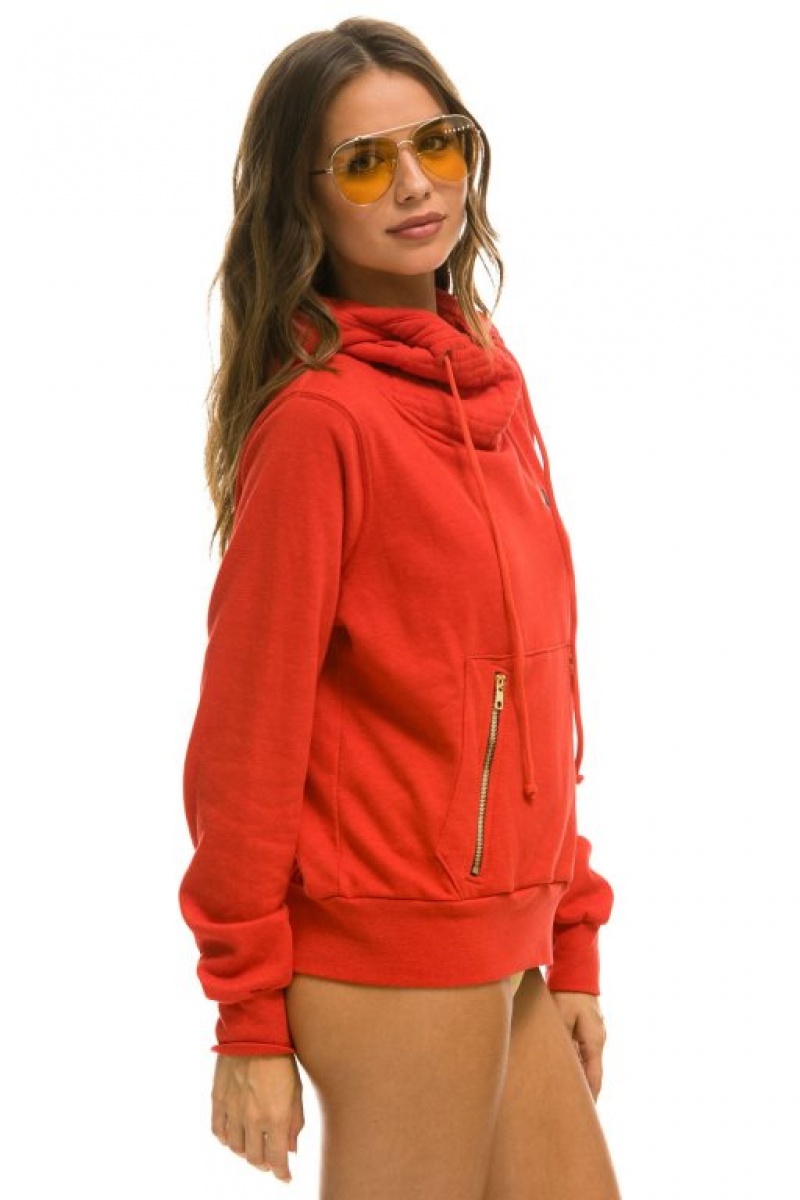 Sudadera con Capucha Aviator Nation Ninja Pullover Hombre Red | 63GPRMISL