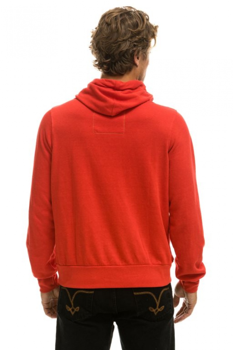 Sudadera con Capucha Aviator Nation Ninja Pullover Hombre Red | 63GPRMISL