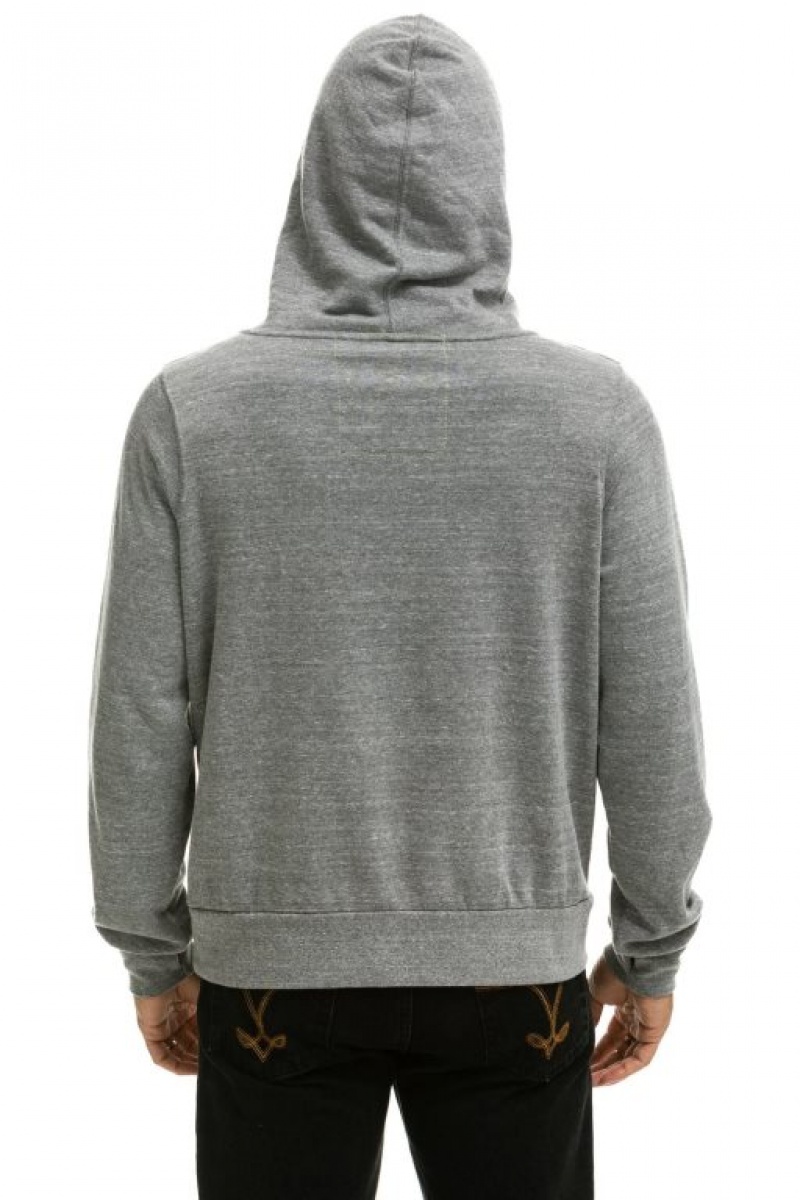 Sudadera con Capucha Aviator Nation Ninja Pullover Hombre Grey | 63JHBYDEM