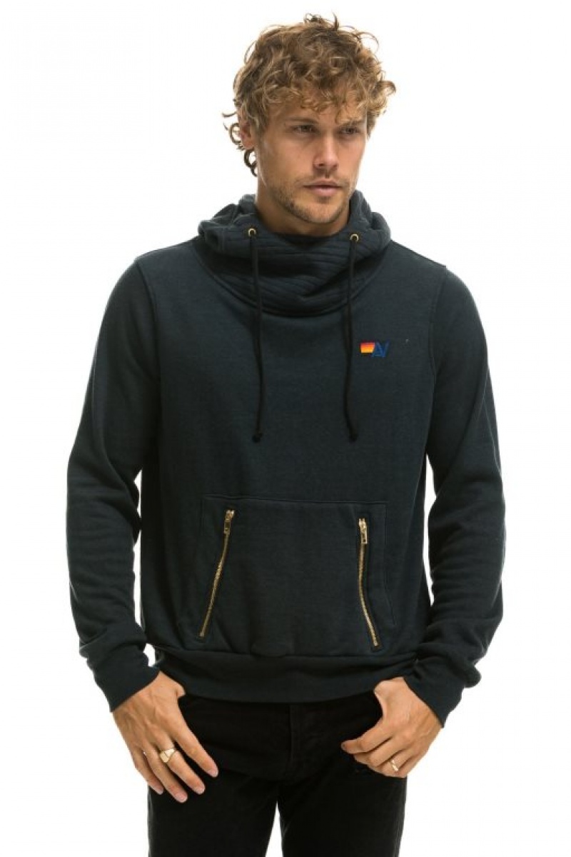Sudadera con Capucha Aviator Nation Ninja Pullover Hombre Grey | 63JKIRSNT