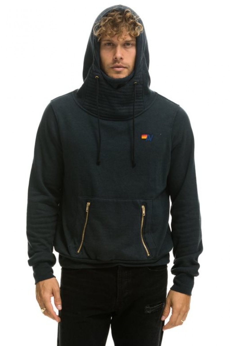 Sudadera con Capucha Aviator Nation Ninja Pullover Hombre Grey | 63JKIRSNT