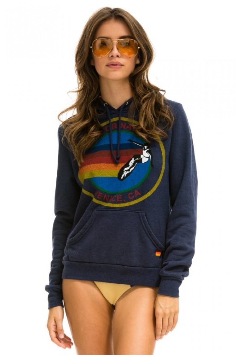 Sudadera con Capucha Aviator Nation Pullover Hombre Navy | 64GKWQBSH