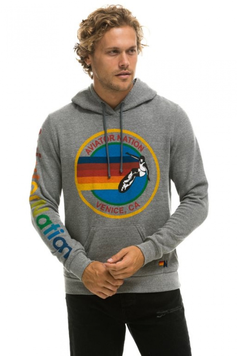 Sudadera con Capucha Aviator Nation Pullover Mujer Grey | 07JQBRYTI