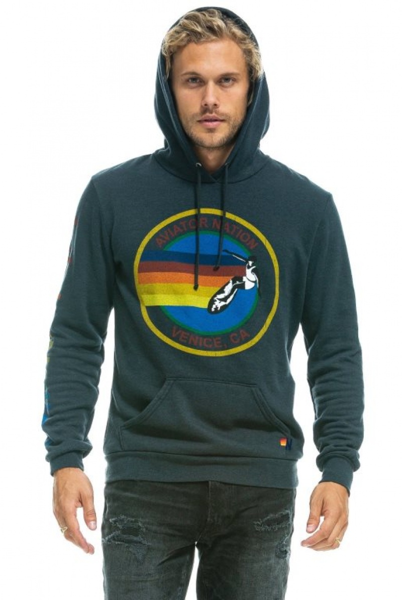 Sudadera con Capucha Aviator Nation Pullover Mujer Grey | 07KTIQEXF