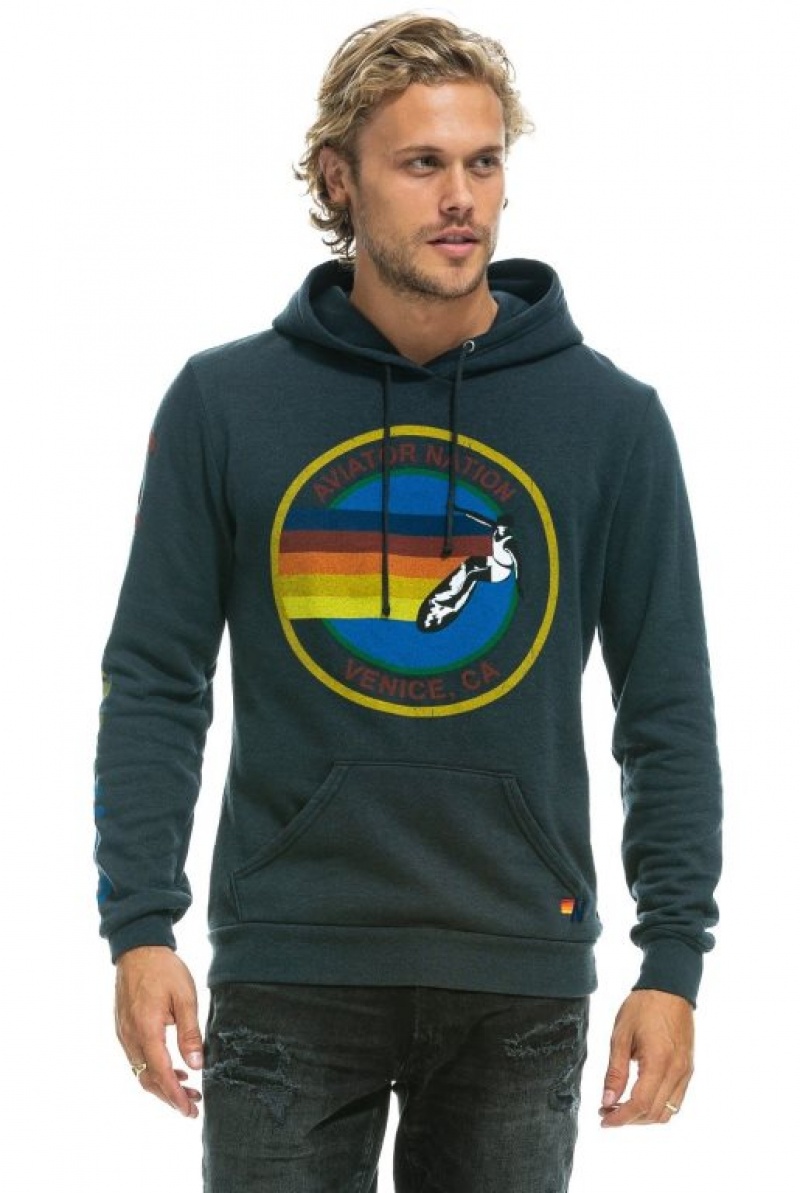 Sudadera con Capucha Aviator Nation Pullover Mujer Grey | 07KTIQEXF