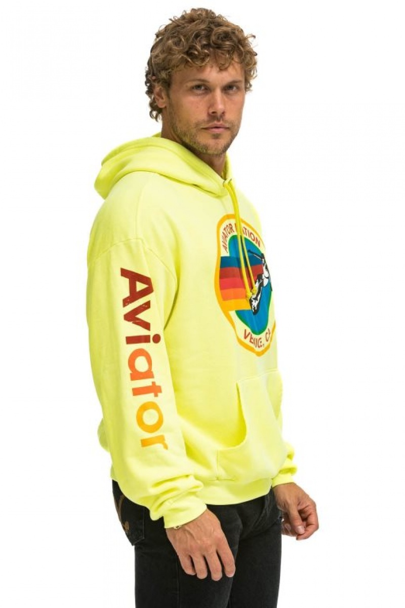 Sudadera con Capucha Aviator Nation Relaxed Pullover Mujer Yellow | 06BWRAXKY