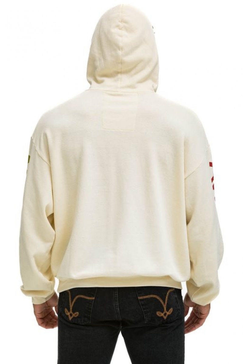 Sudadera con Capucha Aviator Nation Relaxed Pullover Mujer White | 06XNEBAHT