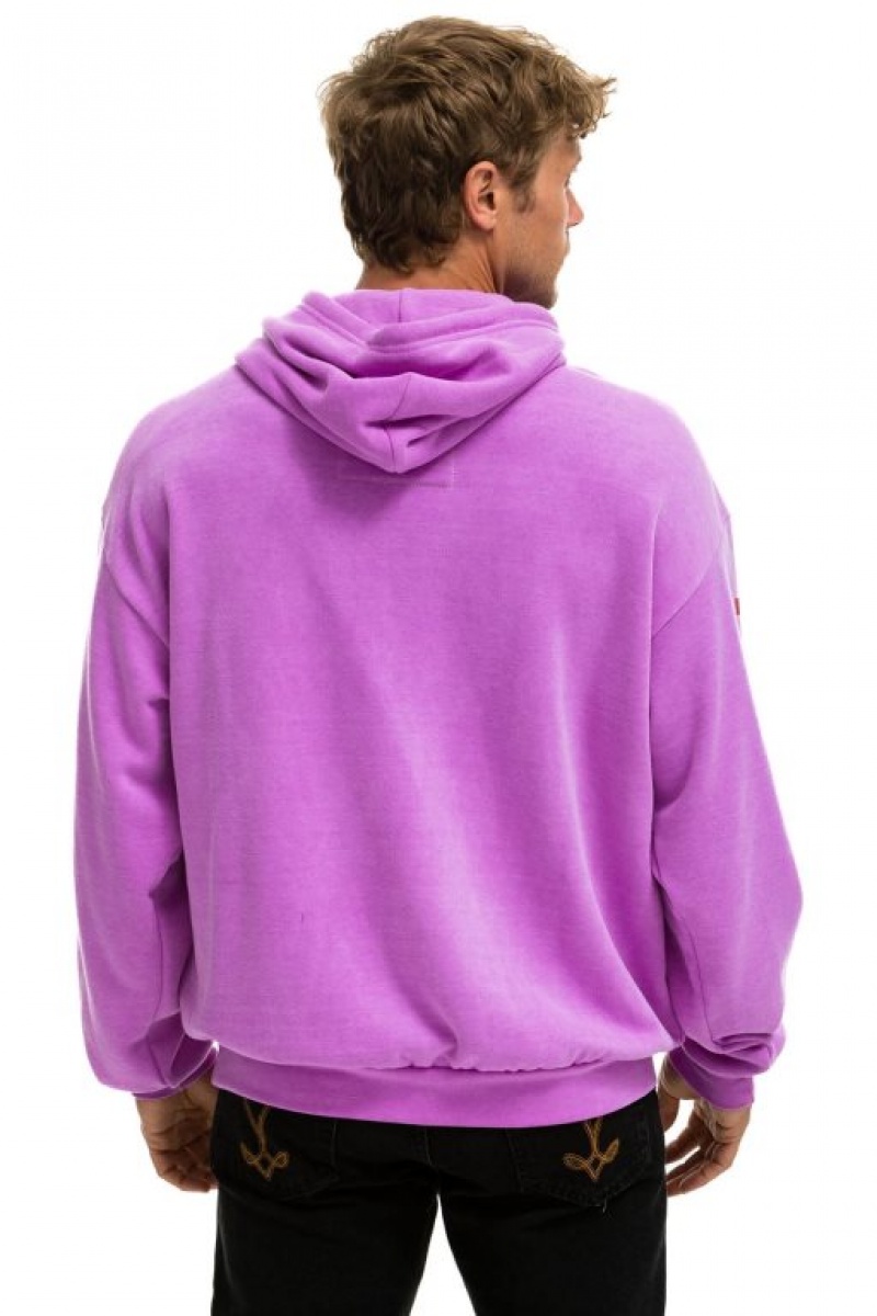 Sudadera con Capucha Aviator Nation Relaxed Pullover Mujer Purple | 06ZVWMECA