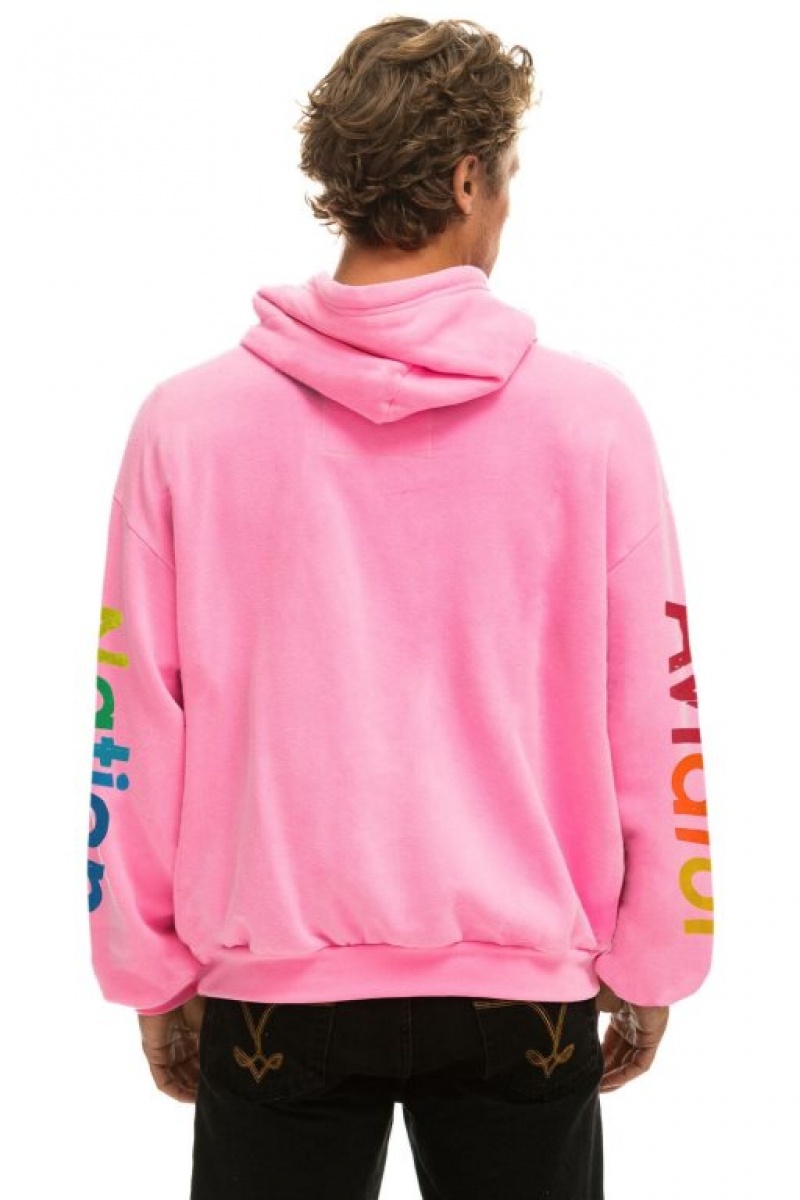 Sudadera con Capucha Aviator Nation Relaxed Pullover Mujer Pink | 07ATXOBLY